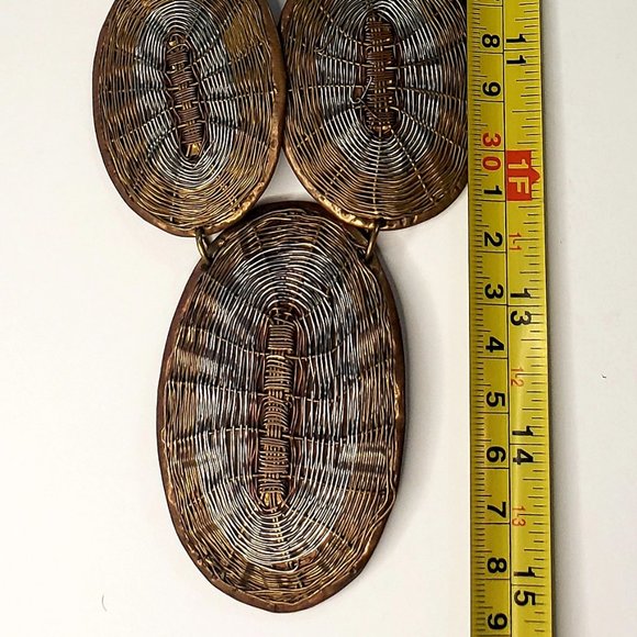 Artisan Bronze & Silver Tone Basketweave Necklace - Picture 10 of 10